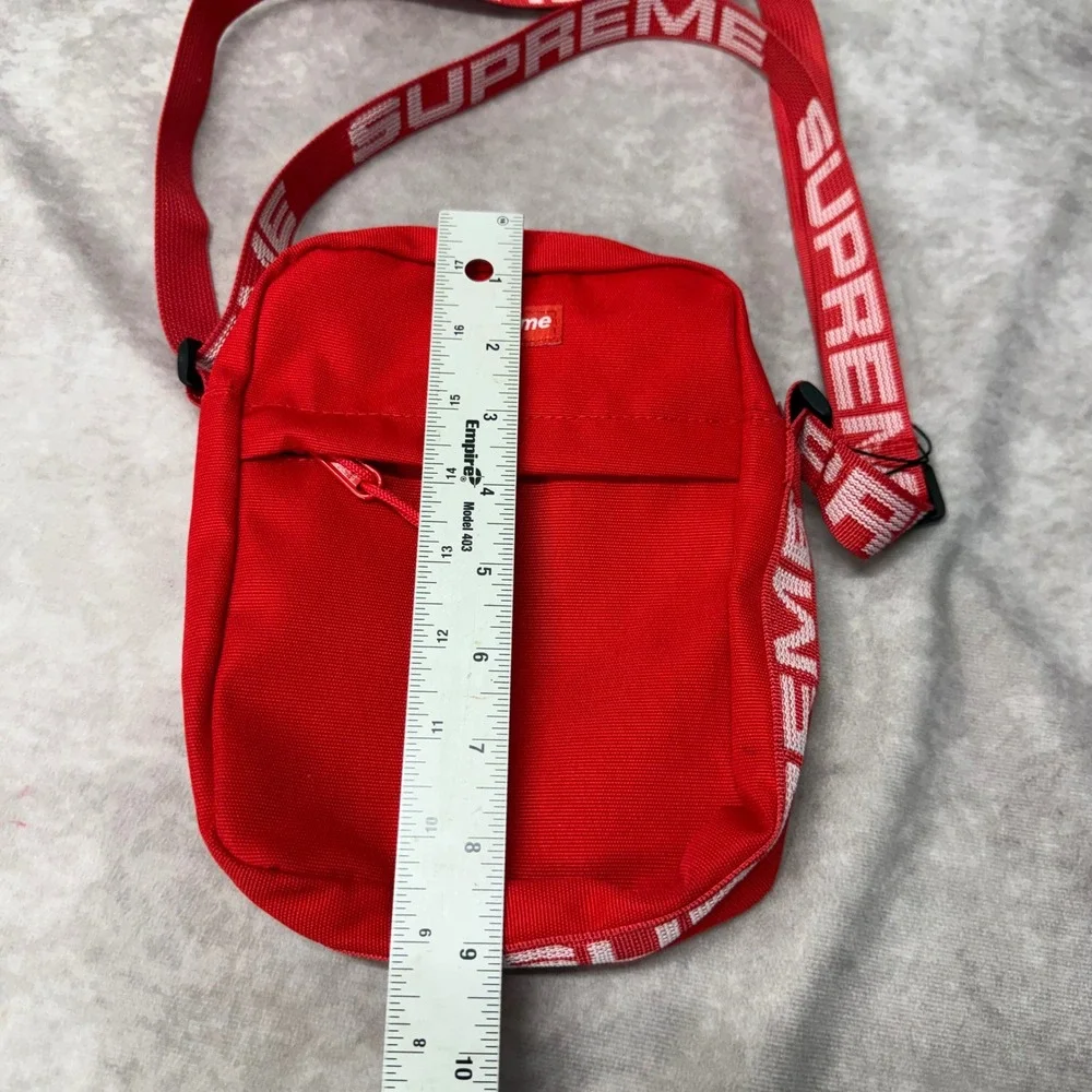 Supreme Shoulder Bag Red Cordura Logo Crossbody SS18 Streetwear